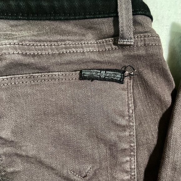 Hudson jeans LeeLoo super skinny crop black stripe jeans 28 - Picture 7 of 9